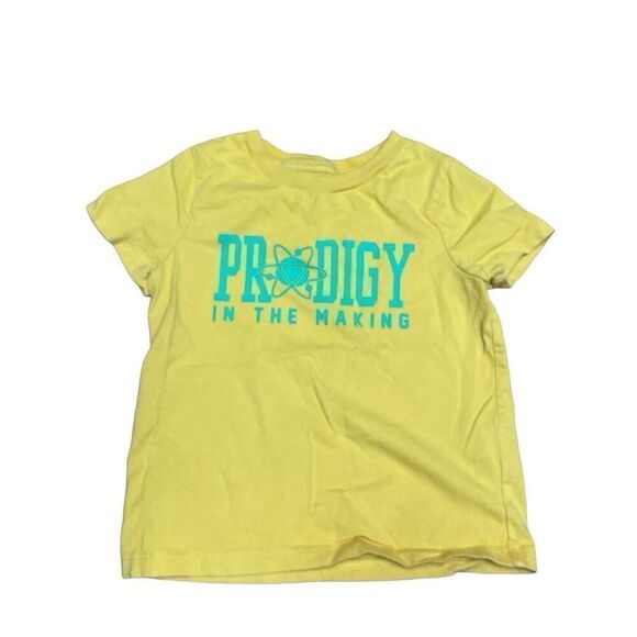 Peek Little Kids Prodigy In The Making Short Sleeve T-Shirt Yellow Size 2T - Picture 2 of 10